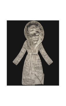 LONG JACKET WITH HOOD BLACK (PM7231) striukė