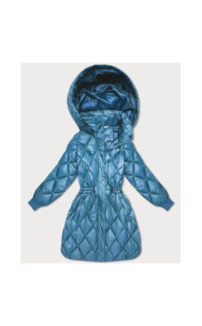 LONG JACKET WITH HOOD BLACK (PM7231) striukė