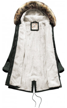 FUR HOODED PARKA ARMY (7602BIG) striukė FUR HOODED PARKA ARMY (7602BIG) striukė