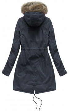 FUR HOODED PARKA NAVY BLUE (7602BIG) striukė FUR HOODED PARKA NAVY BLUE (7602BIG) striukė