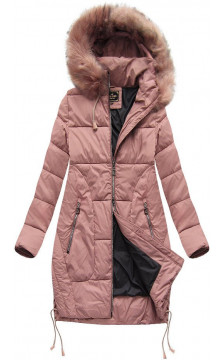 QUILTED HOODED JACKET VINTAGE PINK (7690BIG) striukė