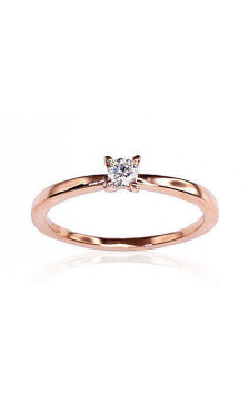 Auksinis žiedas 1100153(Au-R)_DI, Raudonas Auksas 585°, Briliantai