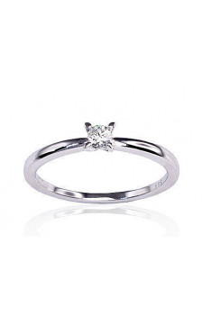 Auksinis žiedas 1100153(Au-W)_DI, Baltas Auksas 585°, Briliantai