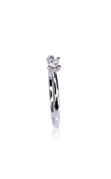 Auksinis žiedas 1100153(Au-W)_DI, Baltas Auksas 585°, Briliantai