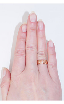 Auksinis sutuoktuvių žiedas 1100544(Au-R)_CZ, Raudonas Auksas 585°, Cirkonai