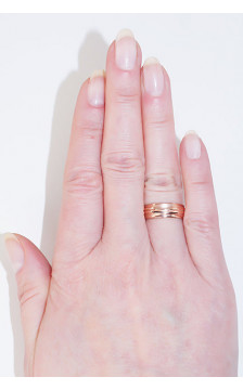 Auksinis sutuoktuvių žiedas 1100545(Au-R), Raudonas Auksas 585°