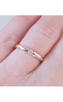 Auksinis žiedas 1100556(Au-R)_DI, Raudonas Auksas 585°, Briliantai