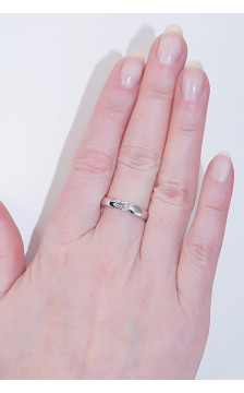 Auksinis žiedas 1100557(Au-W)_DI, Baltas Auksas 585°, Briliantai