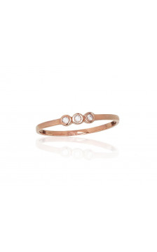 Auksinis žiedas 1100872(Au-R)_CZ, Raudonas Auksas 585°, Cirkonai