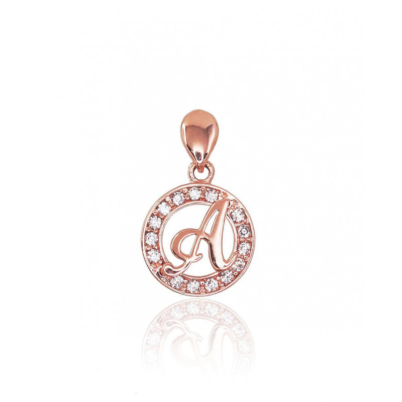 Auksinis pakabukas 1300122(Au-R)_CZ, Raudonas Auksas 585°, Cirkonai