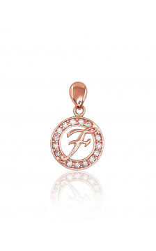 Auksinis pakabukas 1300127(Au-R)_CZ, Raudonas Auksas 585°, Cirkonai