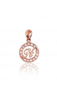 Auksinis pakabukas 1300129(Au-R)_CZ, Raudonas Auksas 585°, Cirkonai