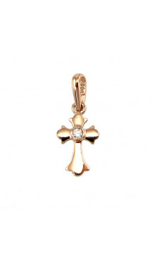 Auksinis pakabukas 1300176(Au-R)_CZ, Raudonas Auksas 585°, Cirkonai