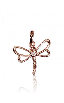 Auksinis pakabukas 1300356(Au-R)_CZ, Raudonas Auksas 585°, Cirkonai