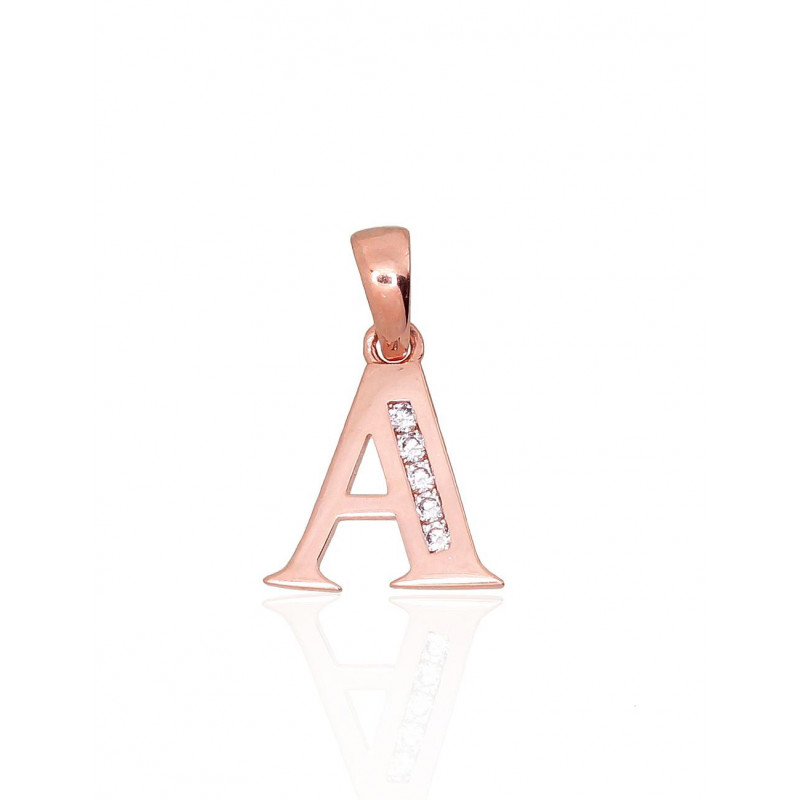 Auksinis pakabukas 1300745(Au-R)_CZ, Raudonas Auksas 585°, Cirkonai