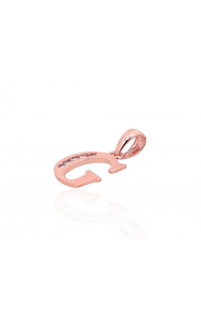 Auksinis pakabukas 1300751(Au-R)_CZ, Raudonas Auksas 585°, Cirkonai