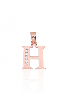 Auksinis pakabukas 1300752(Au-R)_CZ, Raudonas Auksas 585°, Cirkonai