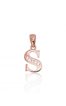 Auksinis pakabukas 1300762(Au-R)_CZ, Raudonas Auksas 585°, Cirkonai