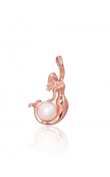 Auksinis pakabukas 1300776(Au-R)_PE, Raudonas Auksas 585°, Perlai