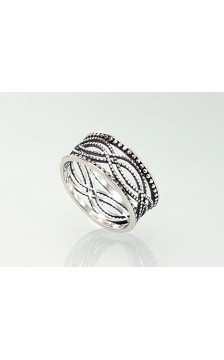 Sidabrinis žiedas 2100924(POx-Bk), Sidabras 925°, oksidas (padengti)