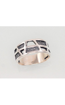 Sidabrinis žiedas 2101390(POx-Bk), Sidabras 925°, oksidas (padengti)