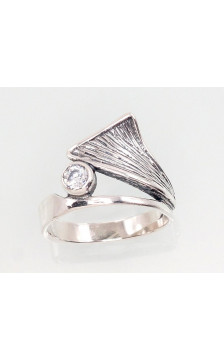 Sidabrinis žiedas 2101407(POx-Bk)_CZ, Sidabras 925°, oksidas (padengti), Cirkonai