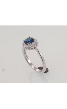 Sidabrinis žiedas 2101470(PRh-Gr)_CZ+CZ-B, Sidabras 925°, rodis (padengti), Cirkonai