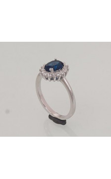 Sidabrinis žiedas 2101471(PRh-Gr)_CZ+CZ-B, Sidabras 925°, rodis (padengti), Cirkonai