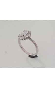 Sidabrinis žiedas 2101471(PRh-Gr)_CZ, Sidabras 925°, rodis (padengti), Cirkonai