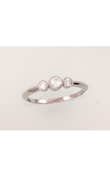 Sidabrinis žiedas 2101473(PRh-Gr)_CZ, Sidabras 925°, rodis (padengti), Cirkonai