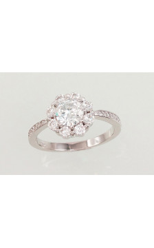 Sidabrinis žiedas 2101555(PRh-Gr)_CZ, Sidabras 925°, rodis (padengti), Cirkonai