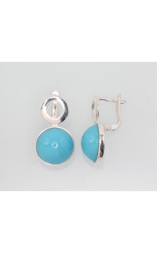 Sidabriniai auskarai ant cilindrinės spynos 2202854_PC-LB, Sidabras 925°, Plastikiniai