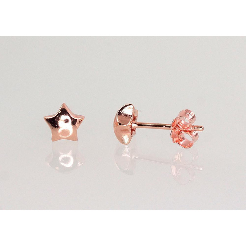 Sidabriniai auskarai –pusetai 2202962(PAu-R), Sidabras 925°, raudonas auksas (padengti)