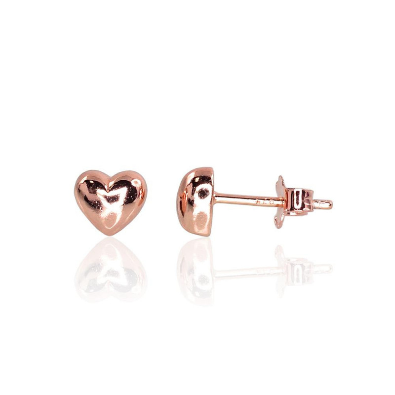 Sidabriniai auskarai –pusetai 2202963(PAu-R), Sidabras 925°, raudonas auksas (padengti)