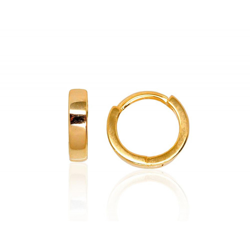 Sidabriniai auskarai su apvaliu segtuku 2203119(PAu-Y), Sidabras 925°, geltonas auksas (padengti)