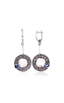 Sidabriniai auskarai 2203266(POx-Bk)_PL-G, Sidabras 925°, oksidas (padengti), Perlamutras