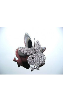 Sidabrinis pakabukas 2300026(PRh-Gr)_CZ+CZ-R, Sidabras 925°, rodis (padengti), Cirkonai