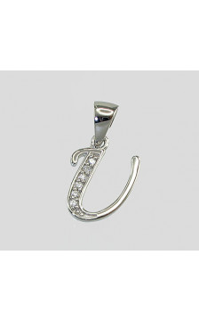 Sidabrinis pakabukas 2300166(PRh-Gr)_CZ, Sidabras 925°, rodis (padengti), Cirkonai