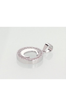 Sidabrinis pakabukas 2300998(PRh-Gr)_CZ, Sidabras 925°, rodis (padengti), Cirkonai