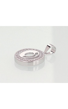 Sidabrinis pakabukas 2301010(PRh-Gr)_CZ, Sidabras 925°, rodis (padengti), Cirkonai