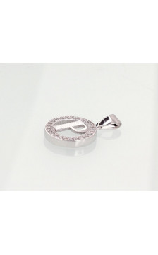 Sidabrinis pakabukas 2301011(PRh-Gr)_CZ, Sidabras 925°, rodis (padengti), Cirkonai