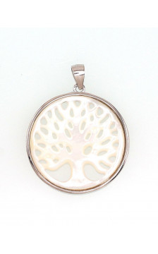 Sidabrinis pakabukas 2301471(PRh-Gr)_PL, Sidabras 925°, rodis (padengti), Perlamutras