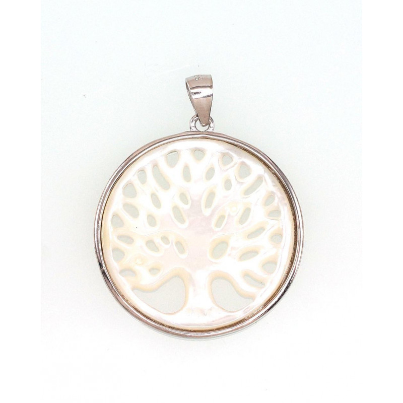 Sidabrinis pakabukas 2301471(PRh-Gr)_PL, Sidabras 925°, rodis (padengti), Perlamutras