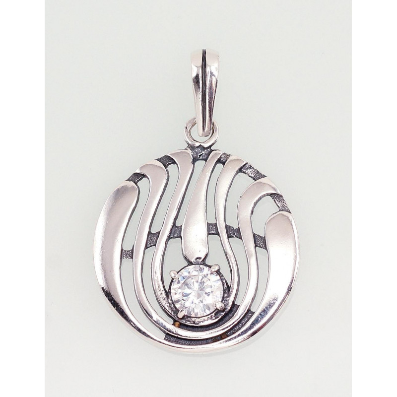 Sidabrinis pakabukas 2301528(POx-Bk)_CZ, Sidabras 925°, oksidas (padengti), Cirkonai