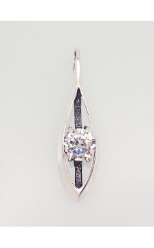 Sidabrinis pakabukas 2301531(POx-Bk)_CZ, Sidabras 925°, oksidas (padengti), Cirkonai