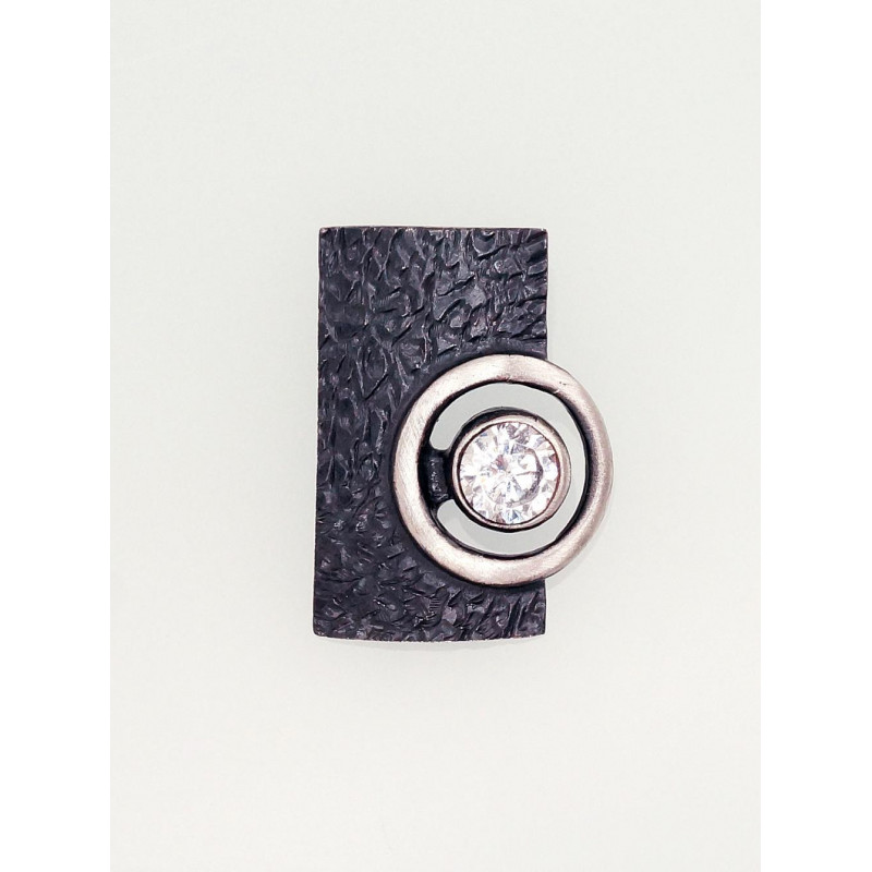 Sidabrinis pakabukas 2301533(Matt+POx-MattBk)_CZ, Sidabras 925°, oksidas (padengti), Cirkonai