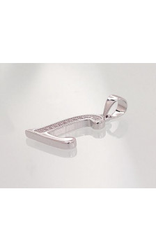 Sidabrinis pakabukas 2301616(PRh-Gr)_CZ, Sidabras 925°, rodis (padengti), Cirkonai