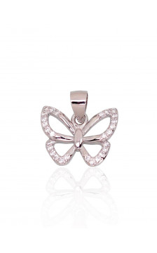 Sidabrinis pakabukas 2301831(PRh-Gr)_CZ, Sidabras 925°, rodis (padengti), Cirkonai