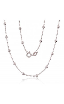 Sidabrinė grandinėlė Bead 1-3 mm 2400058(PRh-Gr), Sidabras 925°, rodis (padengti)