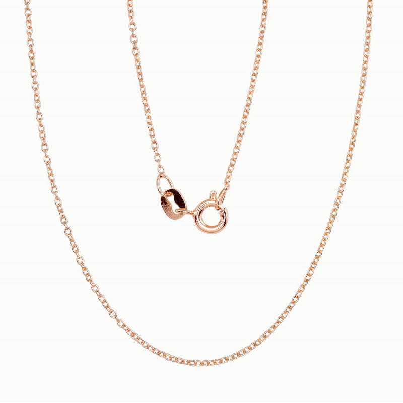 Sidabrinė grandinėlė Anchor round 1 mm 2400061(PAu-R), Sidabras 925°, raudonas auksas (padengti)